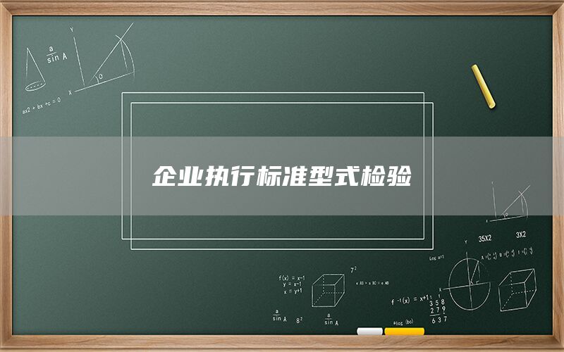 企業執行標準型式檢驗